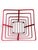 Fantastic vintage red wire storage basket with a bold geometric, Atomic-era silhouette. Constructed from ribbed red metal...