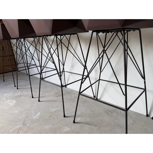 Vondom Faz Modern Outdoor Patio Bar Stools With Armrests by Ramón Esteve – Set of 5 For Sale - Image 11 of 12