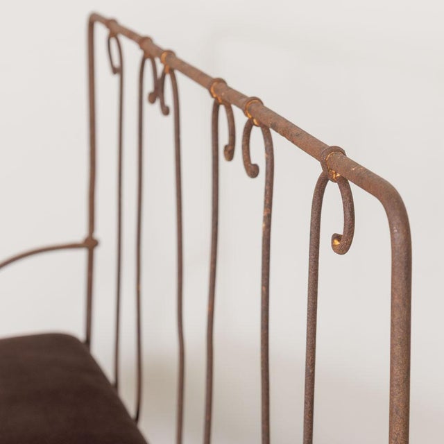 Black 1940s French Wrought Iron Hall Bench For Sale - Image 8 of 13