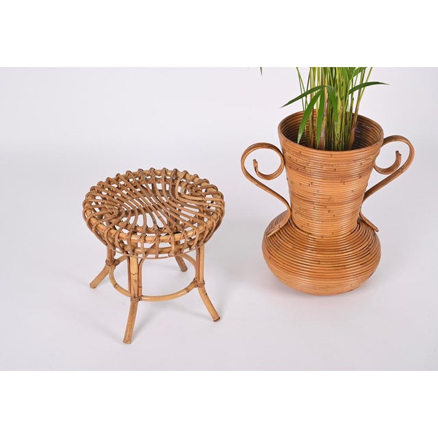 Bamboo and Rattan Vase by Vivai del Sud, Italy, 1970s For Sale - Image 13 of 17