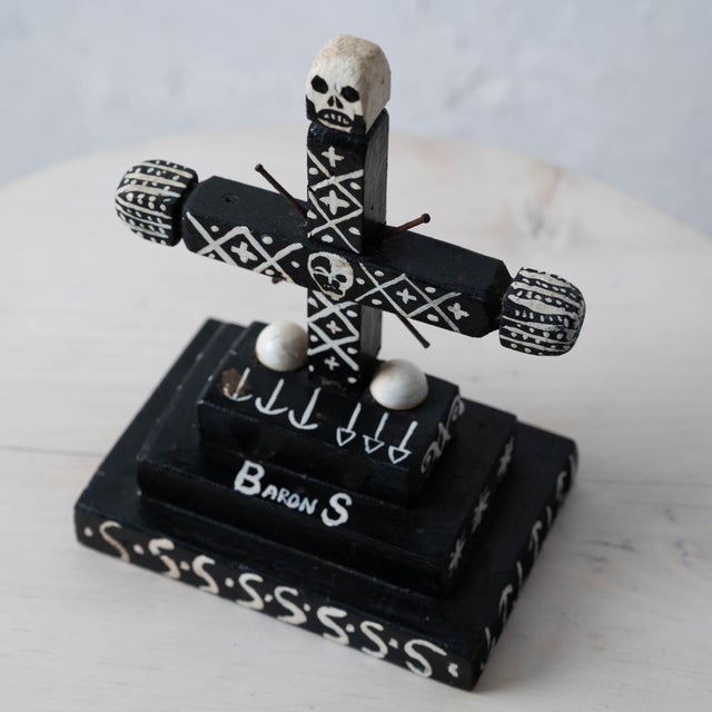 Late 20th Century Haitian Vodou Baron Samedi Cross For Sale - Image 5 of 11
