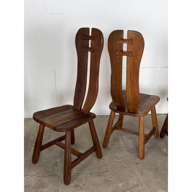 Mid-Century Modern Brutalist Oak Dining Chair, 1960s For Sale - Image 9 of 10