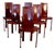 Lara Dining Chairs in Bordeaux Leather by Giorgio Cattelan for Cattelan Italia, 1984, Set of 6 For Sale