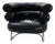 Black Faux Leather Armchair in the style of Eileen Gray For Sale
