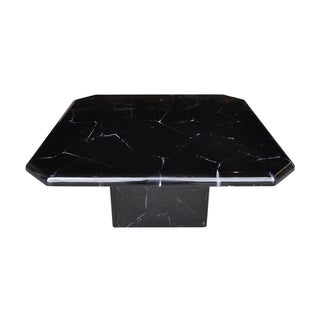 Black and White Faux Marble Coffee Table For Sale