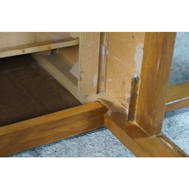 Vintage Early American Colonial Style Solid Maple Country Kneehole Desk 44" For Sale - Image 17 of 18