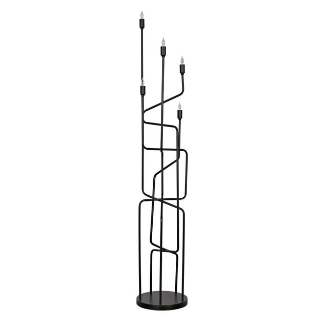 Mid-Century Modern NOIR Moriarty Floor Lamp, Black Metal For Sale - Image 3 of 8