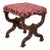 Carved Mahogany Curule Form Upholstered Stool With New Velvet Upholstery English, Circa 1890 For Sale