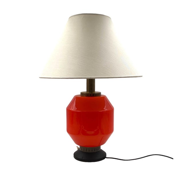 Space Age Orange Glass Table Lamp Base, Stilnovo, Italy 1960s For Sale - Image 9 of 12