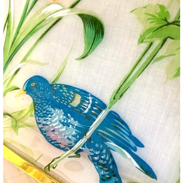 French 1970's Italian Lucite Brass Large Tray For Sale - Image 3 of 7