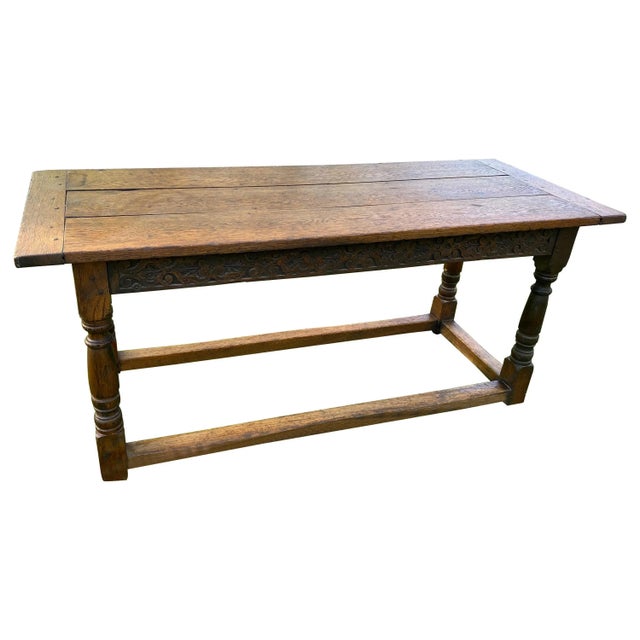 17th Century Jacobean 3 Plank Oak Refectory Table For Sale - Image 13 of 13