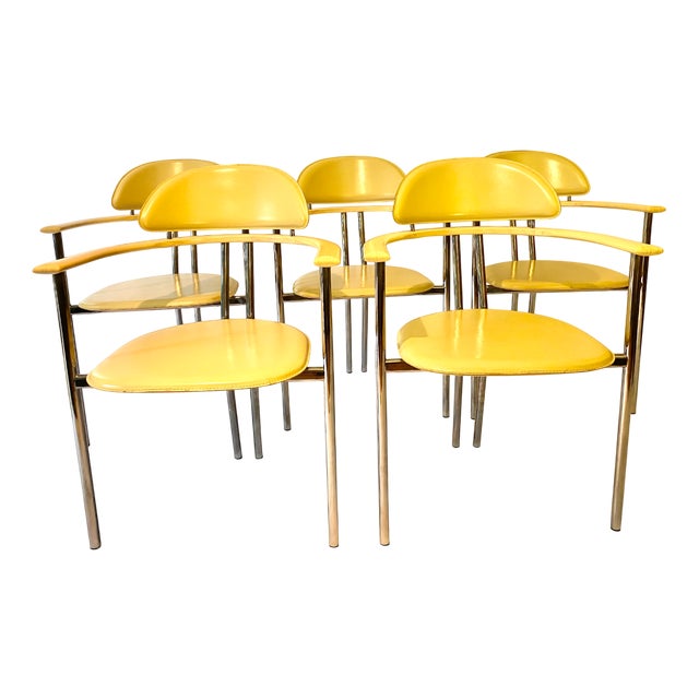 Modern Yellow Chairs, 2000s, Set of 5 For Sale
