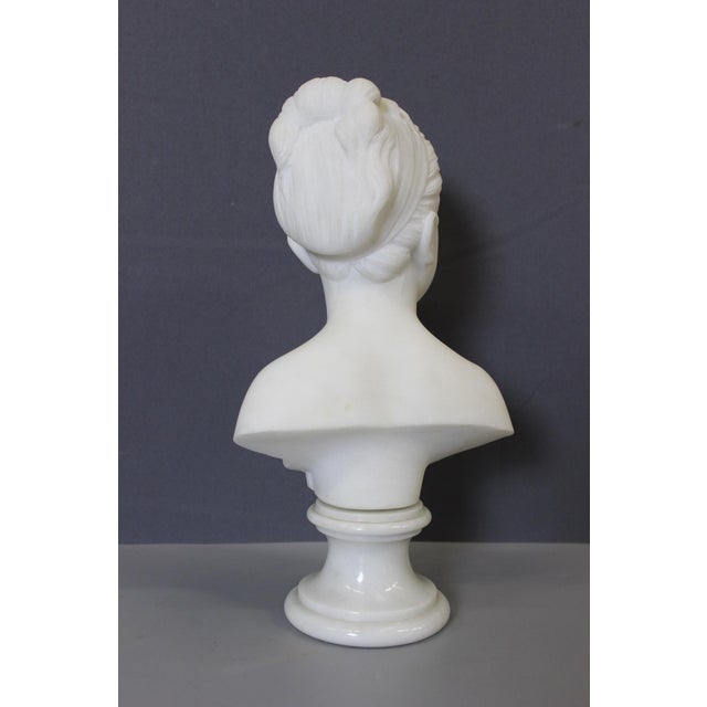 Bust of Young Woman Marie Louise Brongniart in Carrara Marble, 1900 For Sale - Image 6 of 13