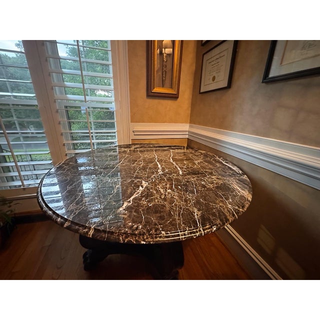 Authentic Bernhardt marble-top center/accent table with original manufacturer sticker still attached. This is a...