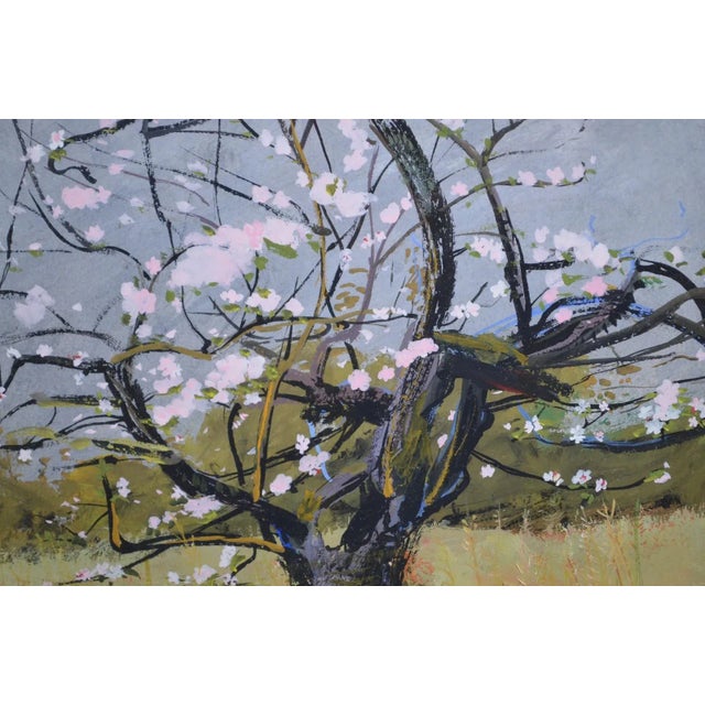 Black French School of the 20th Century “Yerres in Spring” Painting on Paper For Sale - Image 8 of 12