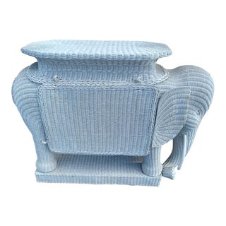 Mid 20th Century Vintage Monumental Wicker Elephant Dry Bar For Sale