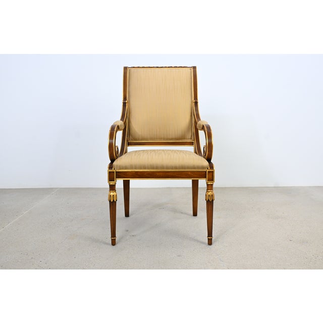 Karges Furniture Louis XVI–Style Dining Armchairs With Gilt Accents – Pair For Sale - Image 9 of 17