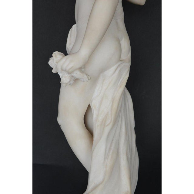 Late 19th Century Italian Carrara Marble Statue of a Young Lady. For Sale - Image 10 of 16