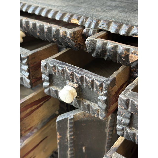 Antique Exceptional Botanical Tramp Art Chest With Hidden Compartments, Circa 1870s For Sale - Image 12 of 18