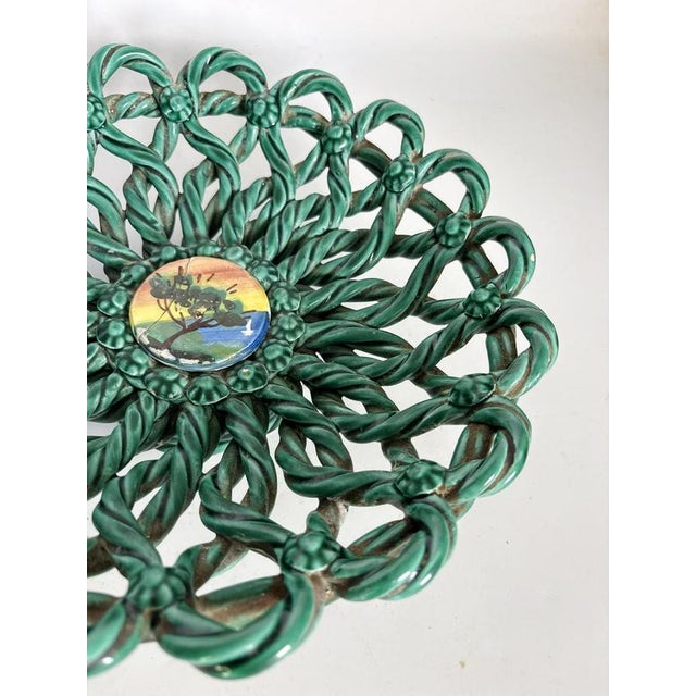 Green Ceramic Fruit Basket, France, 1970 For Sale - Image 6 of 11
