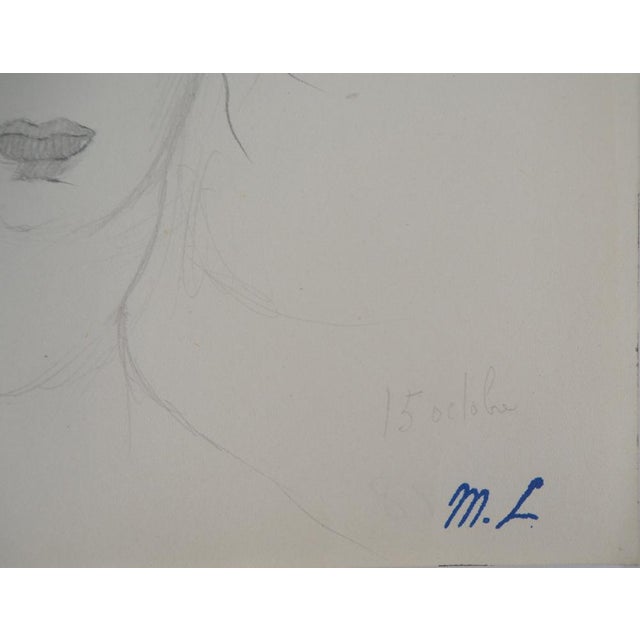 Marie LAURENCIN Dreamer Original pencil drawing Signed with the artist's stamp On paper 13.5 x 14.5 cm Very good state...