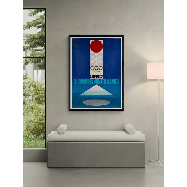 This official poster for the 1972 Sapporo XI Olympic Winter Games was designed by renowned Japanese graphic designer...