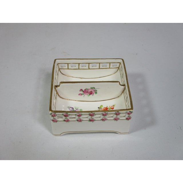 Dresden Porcelain Antique Dresden Germany Hand Painted Porcelain Blotter & Organizer, 2 Piece For Sale - Image 4 of 12