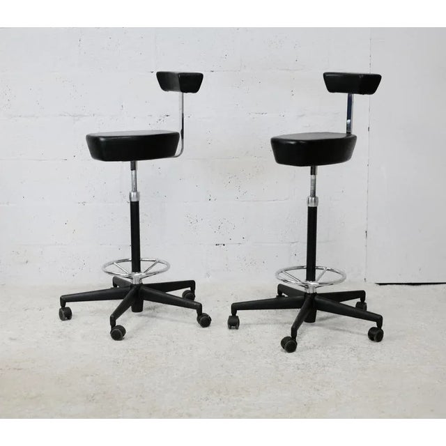 Leather and Steel Swivel Stools by George Nelson for Vitra, 2001, Set of 2 For Sale - Image 18 of 18