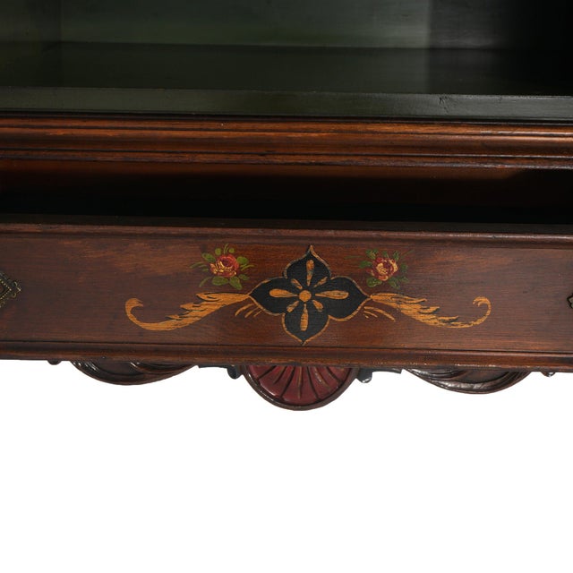 Antique French Style Carved Mahogany Polychromed Chinoiserie Decorated For Sale - Image 11 of 12