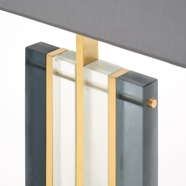 2020s Murano Glass Gray “Tormalina” Slab Lamps For Sale - Image 5 of 8