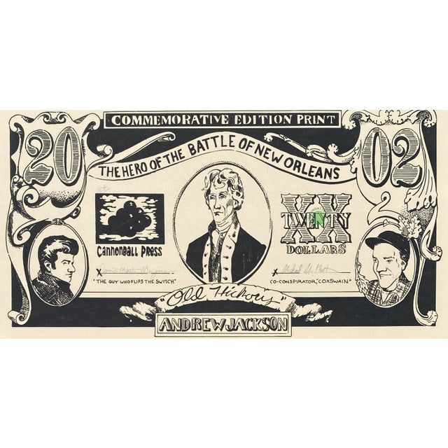 Printmaking Materials 2002 Cannonball Press Andrew Jackson Block Print For Sale - Image 7 of 7