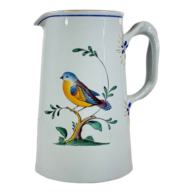 Vintage Copeland Spode Queen’s Bird Pitcher Jug England Fine Stone 24 Oz For Sale