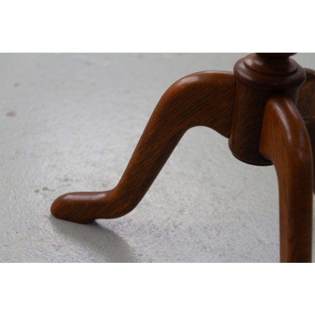 Danish Round Tripod Side Table in Stained Oak by Anton Kildeberg, 1960s For Sale - Image 10 of 17