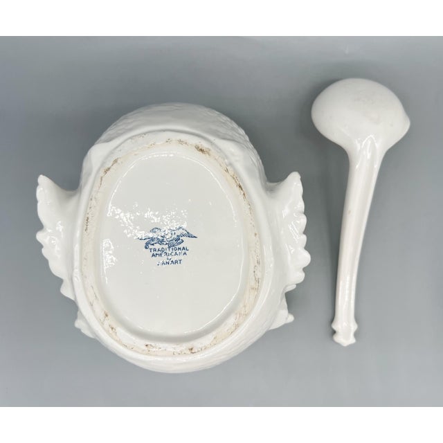 Vintage Arnart Traditional Americana White Turkey Gravy Tureen With Ladle - Thanksgiving / Farmhouse For Sale - Image 13 of 14