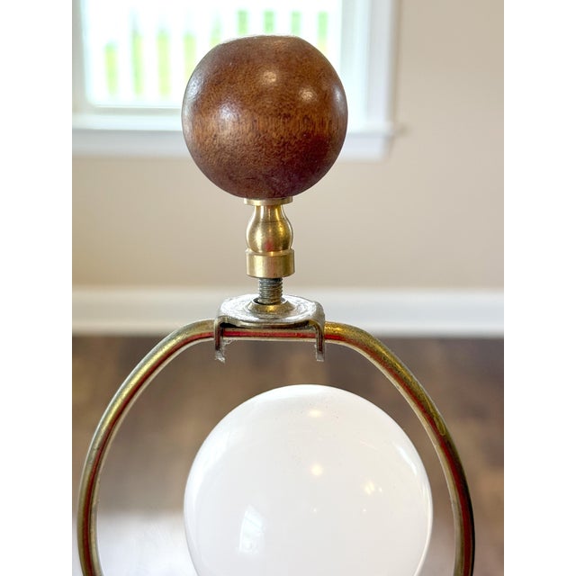 Pair of Vintage 1990s Acorn Table Lamps With Wrought Iron Oak Leaves – Quality Wood & Metal For Sale - Image 12 of 14
