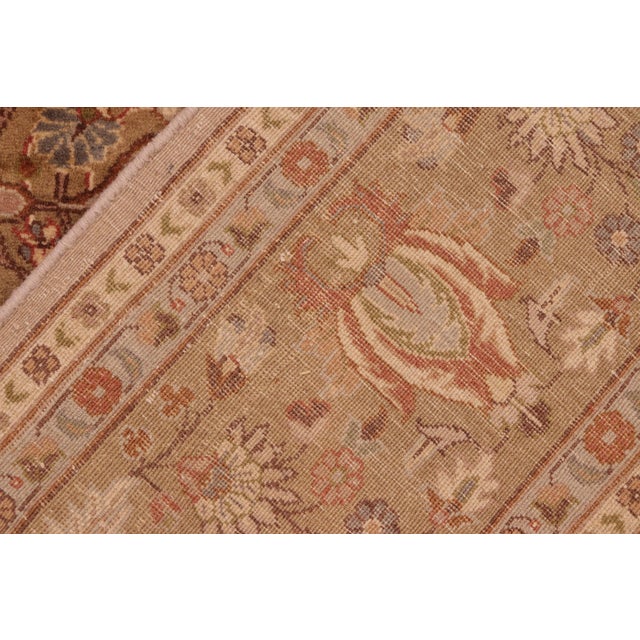 Textile Medallion 1990's Pak-Persian Taupe/Green Wool Rug - 5'11'' X 8'6'' For Sale - Image 7 of 9