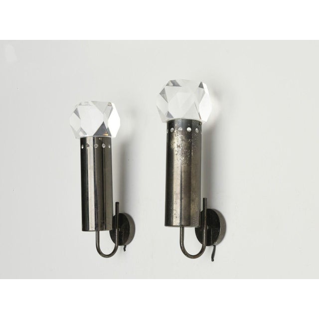 Brass and Acrylic Glass Wall Lights by Gaetano Sciolari for Sciolari, 1970s, Set of 2 For Sale - Image 8 of 8