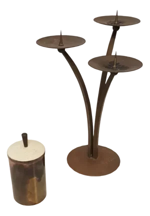 Bauhaus Brass Candleholder by Alfred Schaefter