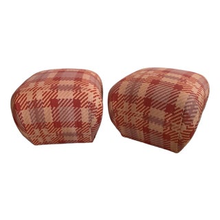 Custom Upholstered Ottomans, a Pair For Sale