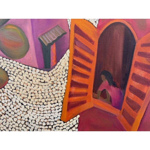Contemporary Marc Zimmerman "Cobbled Village" Oil Painting, Mediterranean Aerial View, Terracotta Rooftops, Warm Earth Palette, Contemporary Art West Coast For Sale - Image 3 of 8