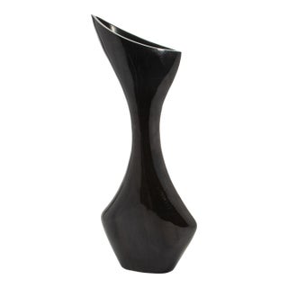 Modern Sculptural Vase in Black Shell by R&y Augousti For Sale