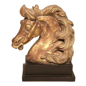 Vintage English Traditional Papier-Mâché Horse Head Sculpture