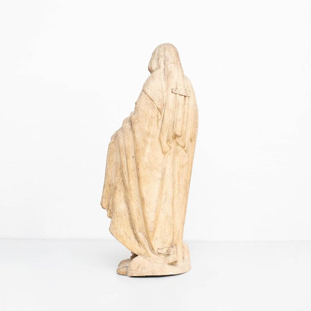 1930s Large Traditional Plaster Virgin Sculptural Figure, 1930s For Sale - Image 5 of 17