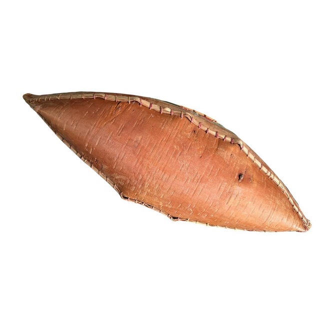 1900s Birch Bark Canoe Model With Quillwork Design For Sale - Image 10 of 10