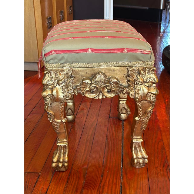 Mid 19th Century Ottoman in Tasseled Upon Gold For Sale - Image 4 of 8