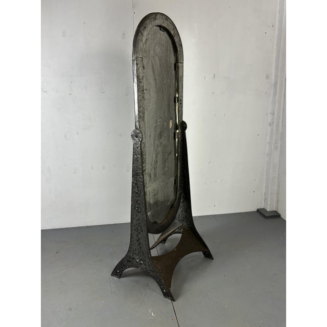 Vintage Metal Floor-Standing Dressing Mirror, 1980s For Sale - Image 4 of 6