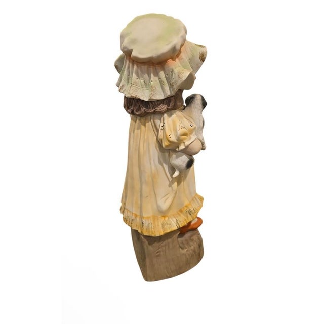 Antique German Gebruder Heubach Bisque Piano Girl Dog Statue 1880 18" For Sale - Image 11 of 11
