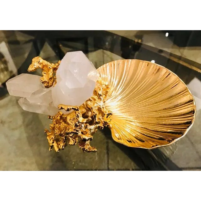 Mid-Century Modern Claude Victor Boeltz French Gold Bronze Dish Sculpture For Sale - Image 3 of 8