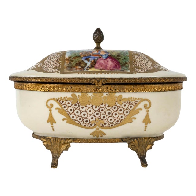 Enamelled and Gilded Box from Sèvres For Sale