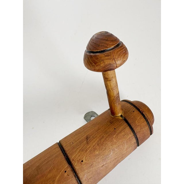 Wood French Provincial Brown Wooden Coat Rack, France, 1930s For Sale - Image 7 of 12